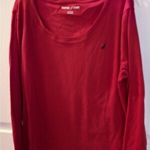 Nautica Vibrant Red Crew Neck Top